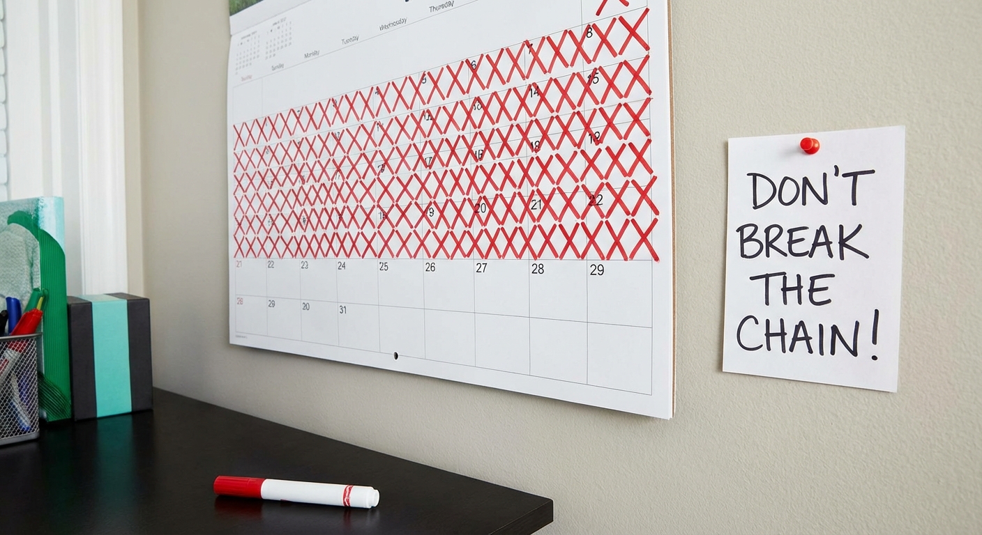 Chain of paper clips linked together representing consistency over time