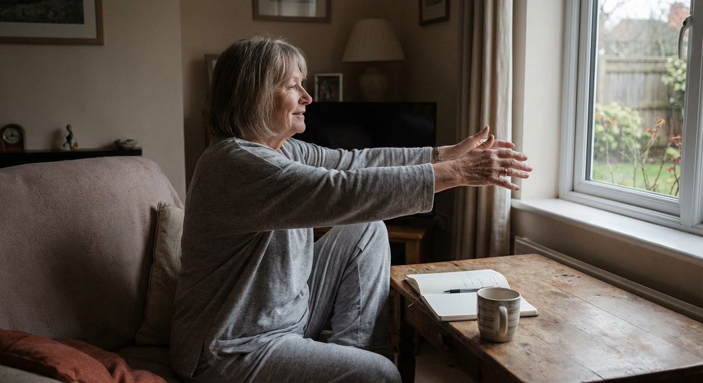 Person in early morning doing simple movement practice