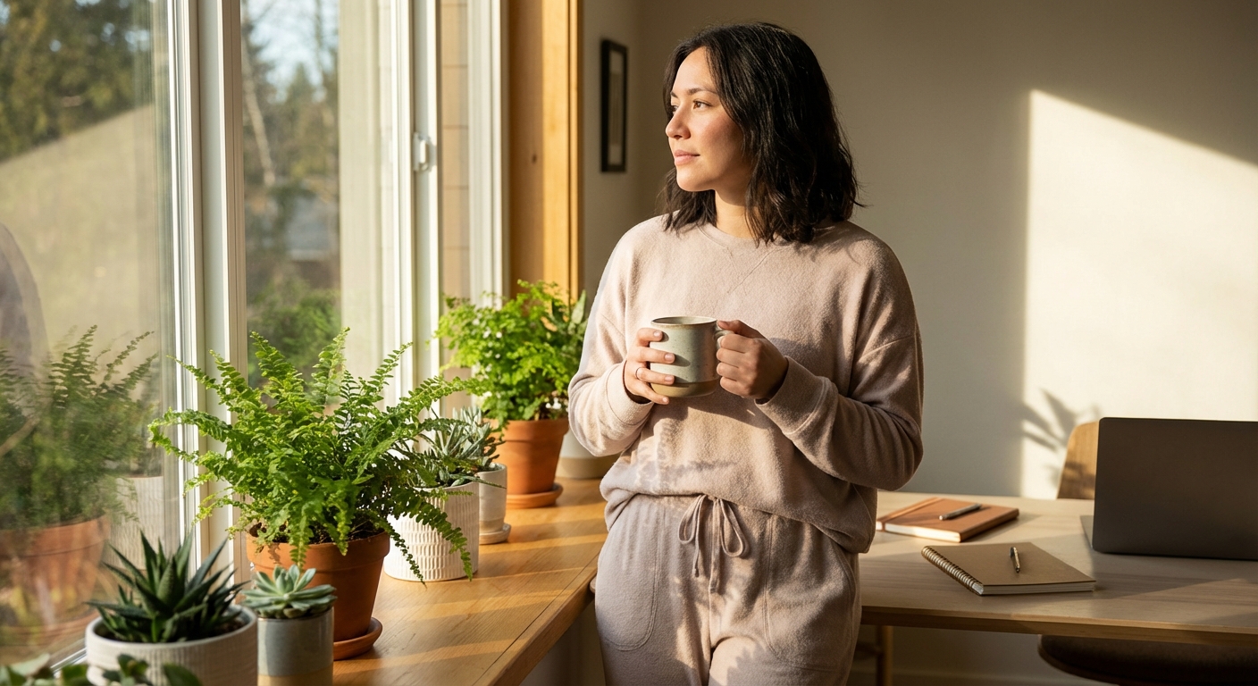 Person taking intentional break after deep work session