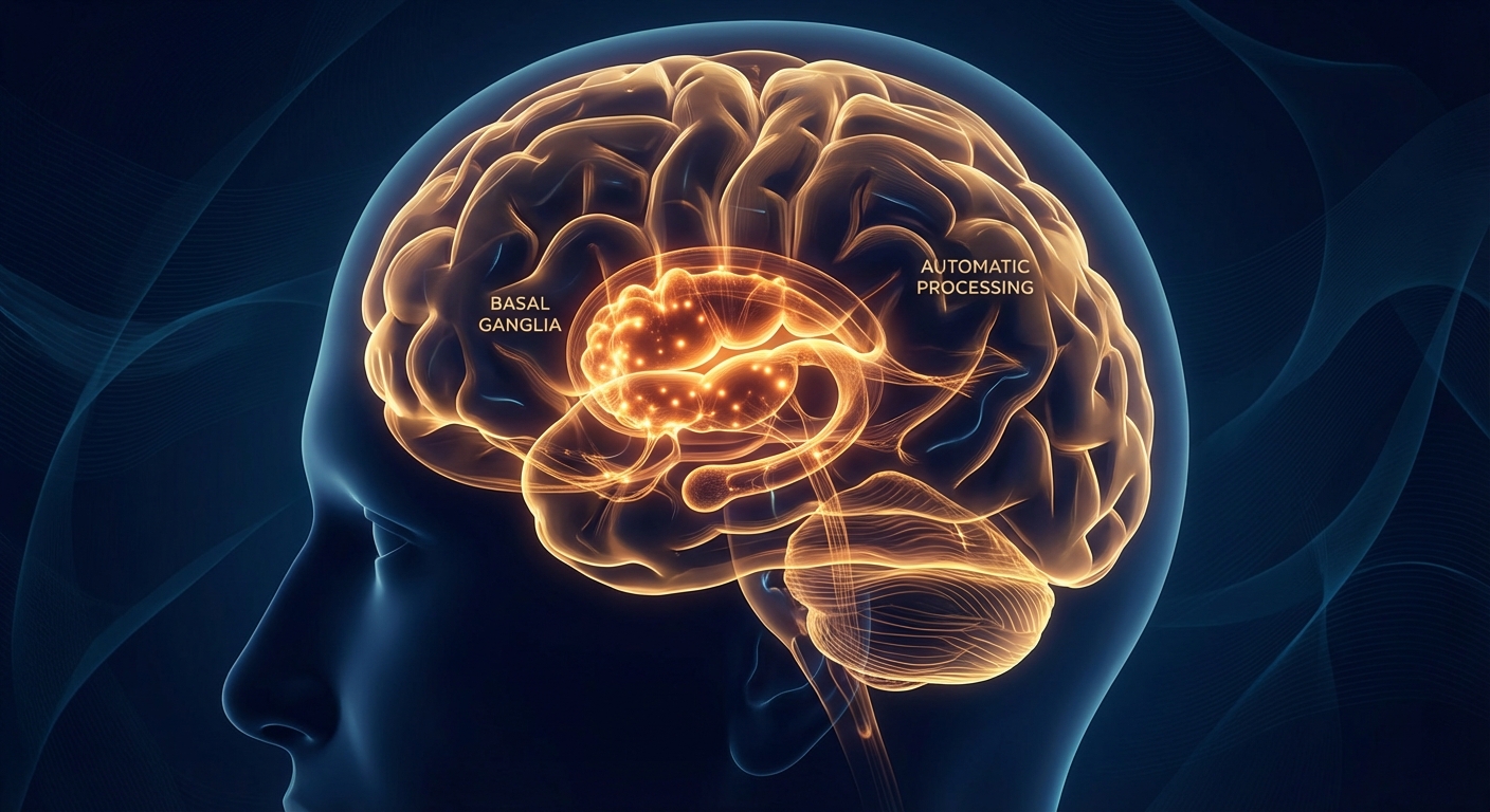 Brain visualization showing neural pathways lighting up in repetitive patterns