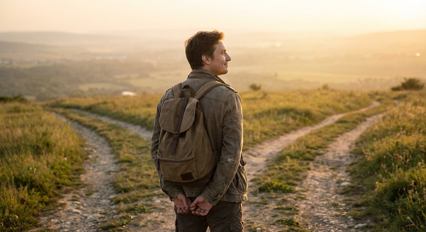 Person finding peace in present moment despite uncertain future ahead